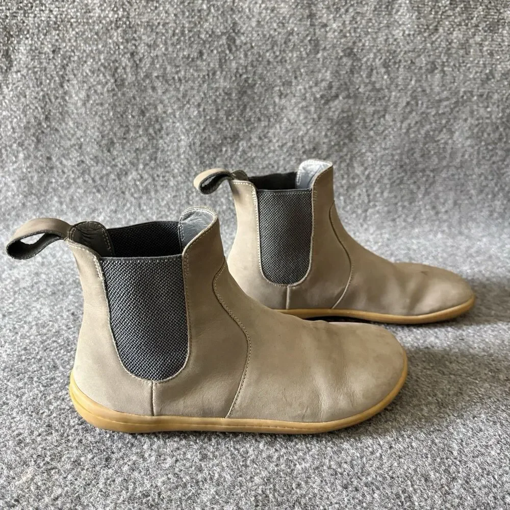 Vivobarefoot Fulham Zinc Nubuck Chelsea Boots Women 37 Minimalist Barefoot Gray